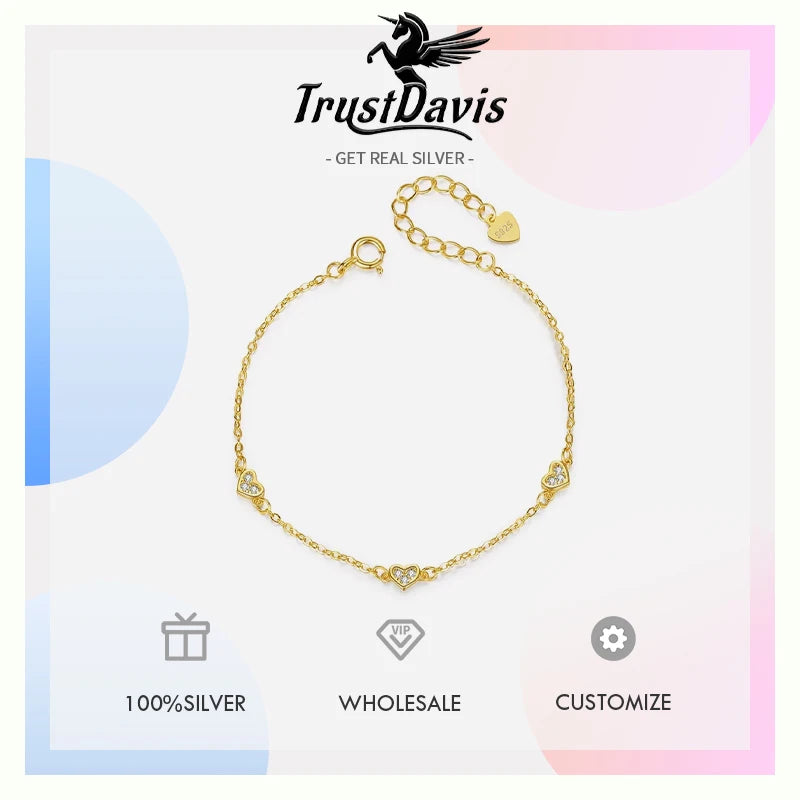 Fashion Sweet Romantic Heart Shiny CZ Bracelet DB1385