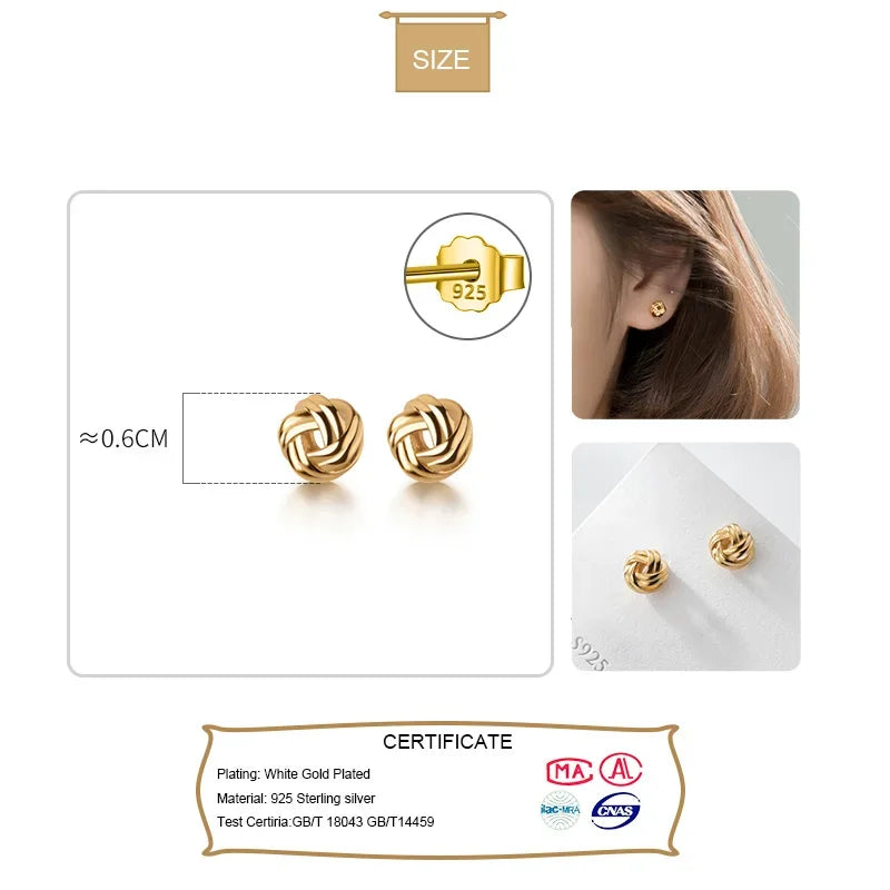 Fashion Charm Sweet Gold Knot Stud Earrings DA1797
