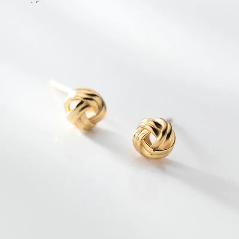 Fashion Charm Sweet Gold Knot Stud Earrings DA1797