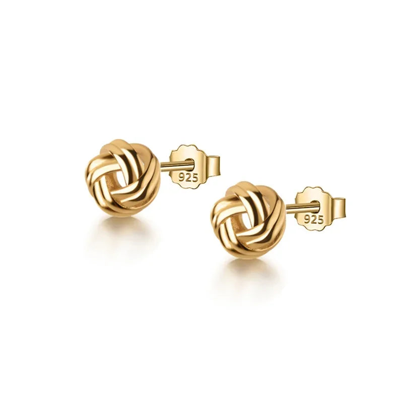 Fashion Charm Sweet Gold Knot Stud Earrings DA1797