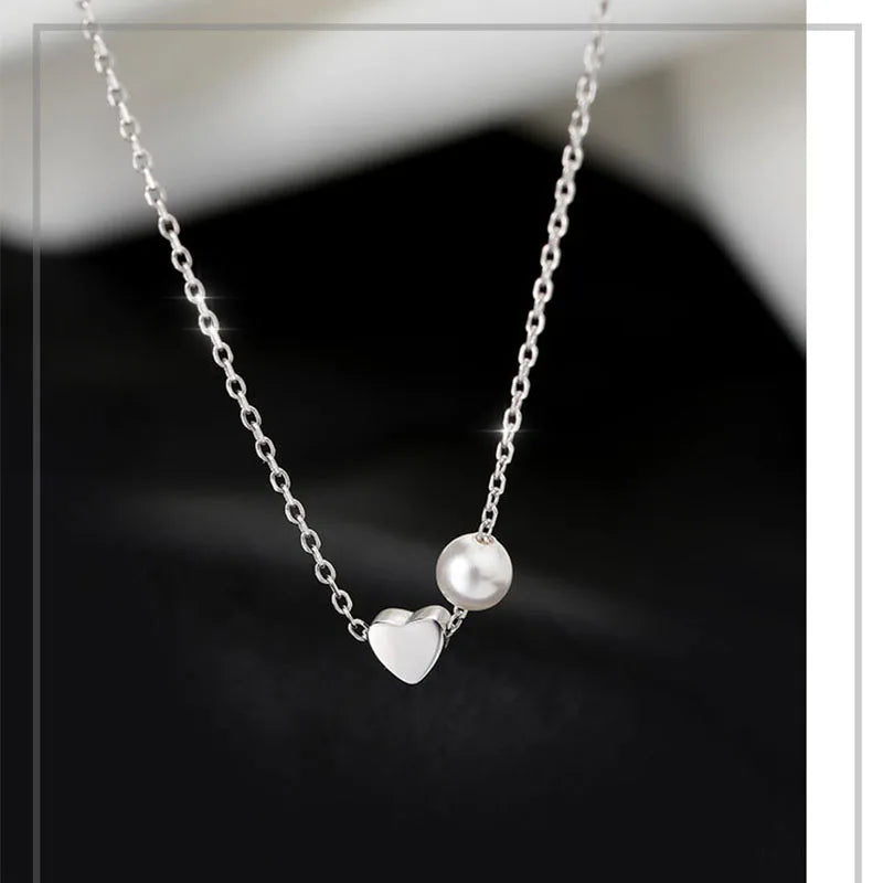 Romantic Heart Synthesis Pearl Choker Necklace DB1404