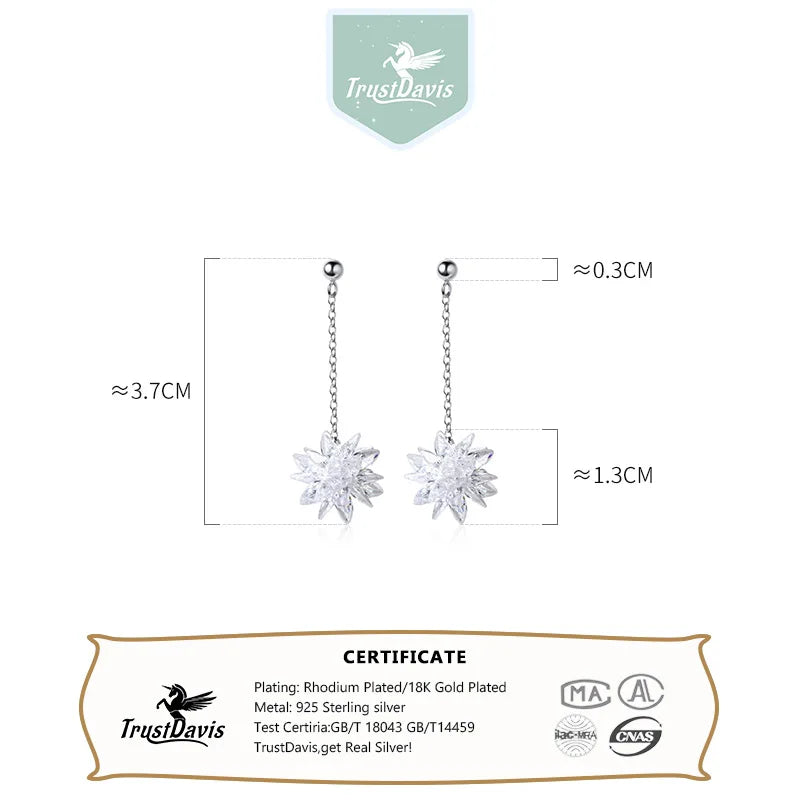 Sweet Dazzling Ice Crystal Flower Stud Earring DS2183