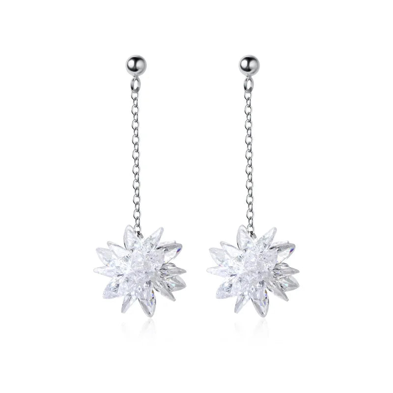 Sweet Dazzling Ice Crystal Flower Stud Earring DS2183