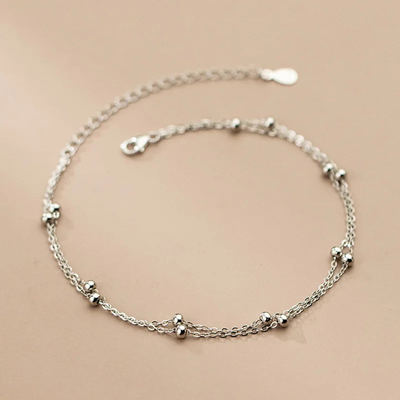 Double Layer Beads Chain Anklets DA2343