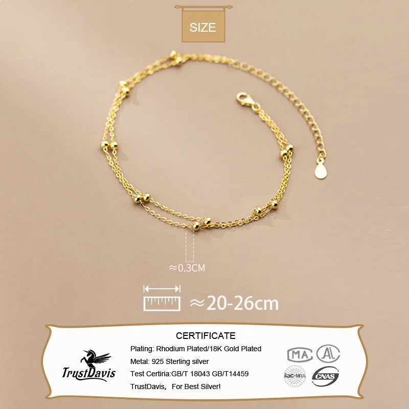 Double Layer Beads Chain Anklets DA2343