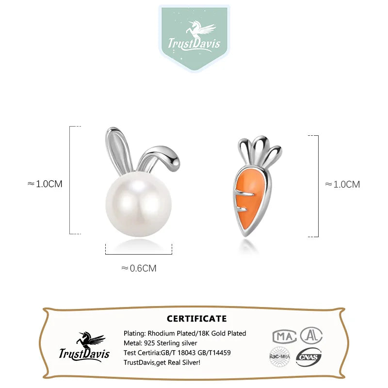 Cute Rabbit Carrot Stud Earrings DS3962