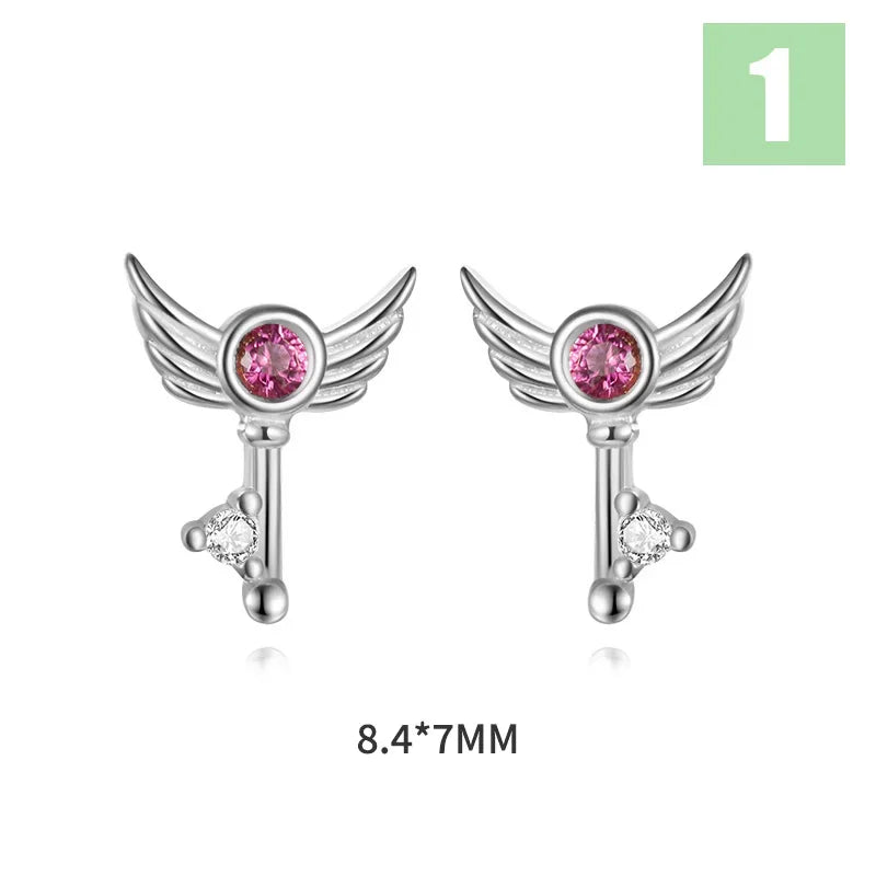 Sweet Wings Zircon Stud Earrings DS4224