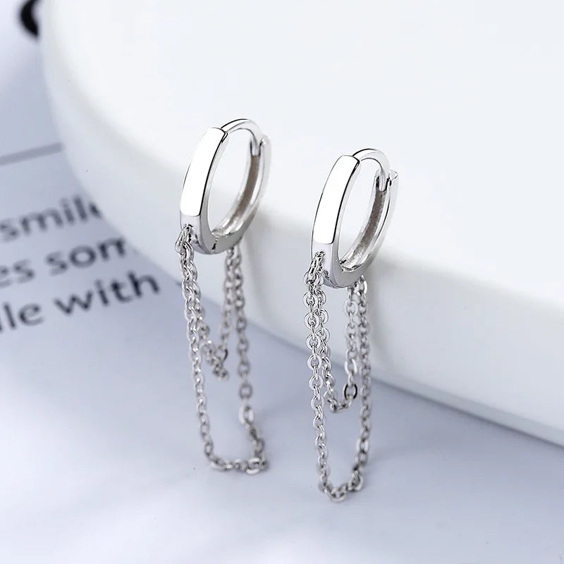 Sweet Double Layer Chain Hoop Earrings DA2510