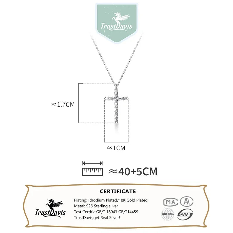 Cross Zircon Pendant Necklace DA635