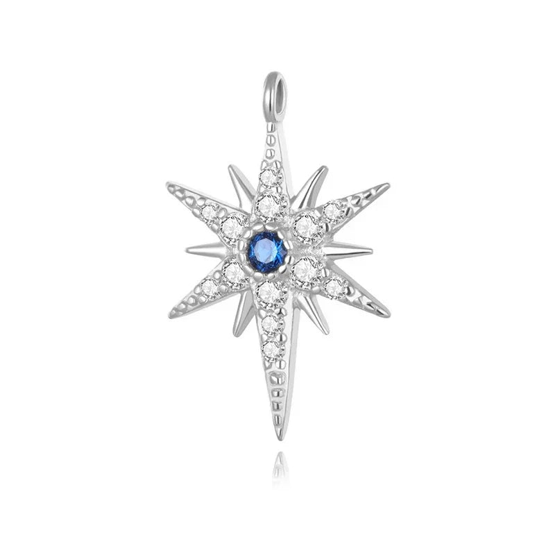 Sweet Dazzling CZ Star Charms Pendant HY031