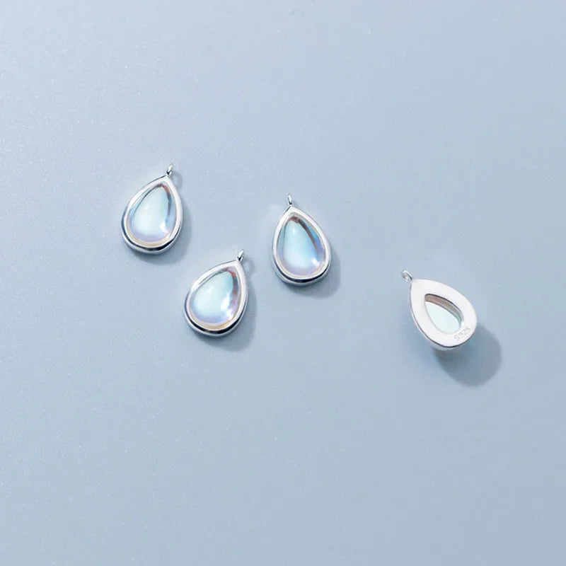 Synthetic Moonstone Water Drop Charm Pendant DIY Accessories Jewelry DZ77