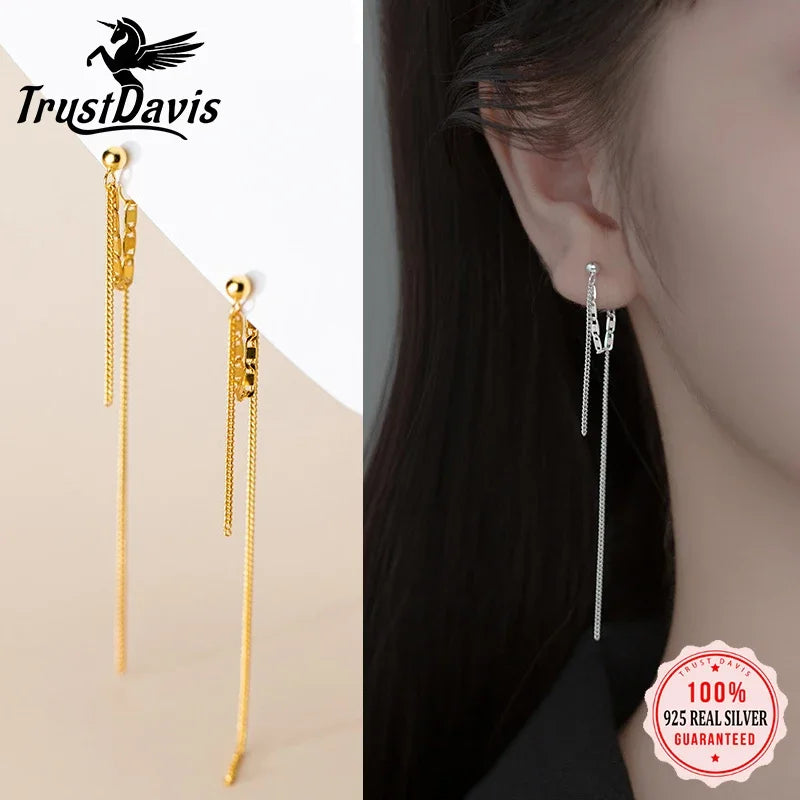Long Double Chain Stud Earrings Beautiful DA2496