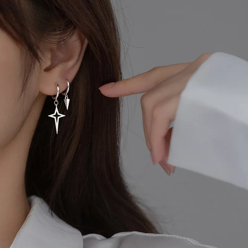 Fashion Asymmetric Cross Cone Hoop Earrings DA3139