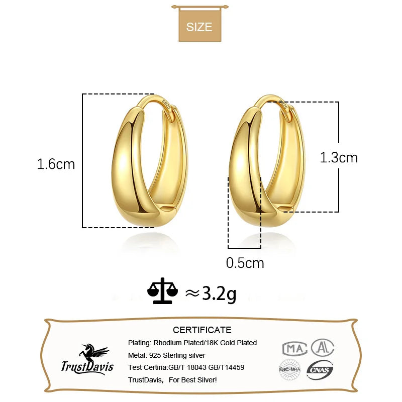 Fashion Minimalist Smooth Surface Round Hoop Earrings DA2671