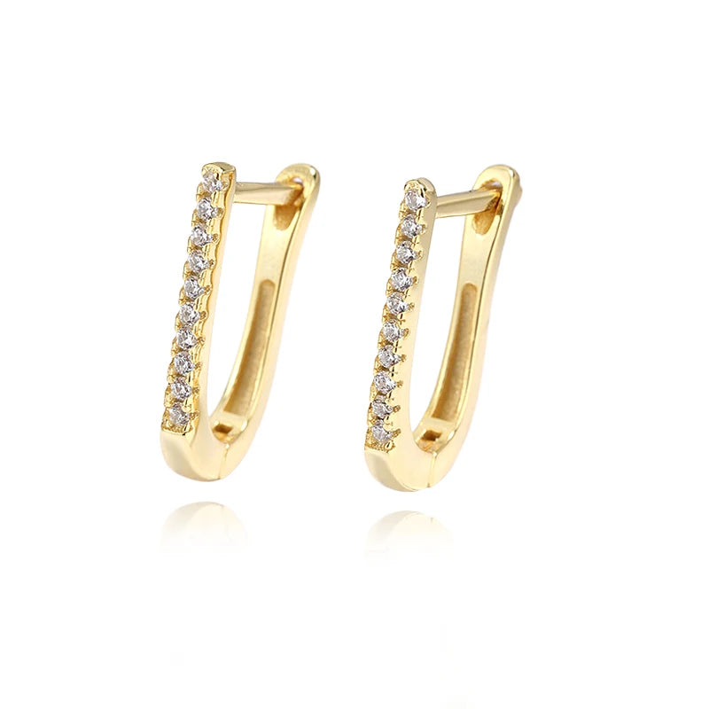 Square Cat's Paw Heart CZ Pendant Hoop Earrings DG0190