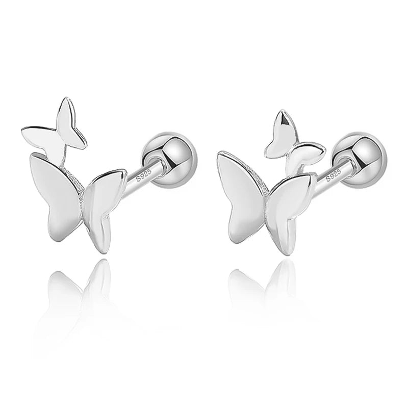 18K Gold Insect Butterfly Screw Stud Earrings DG0057