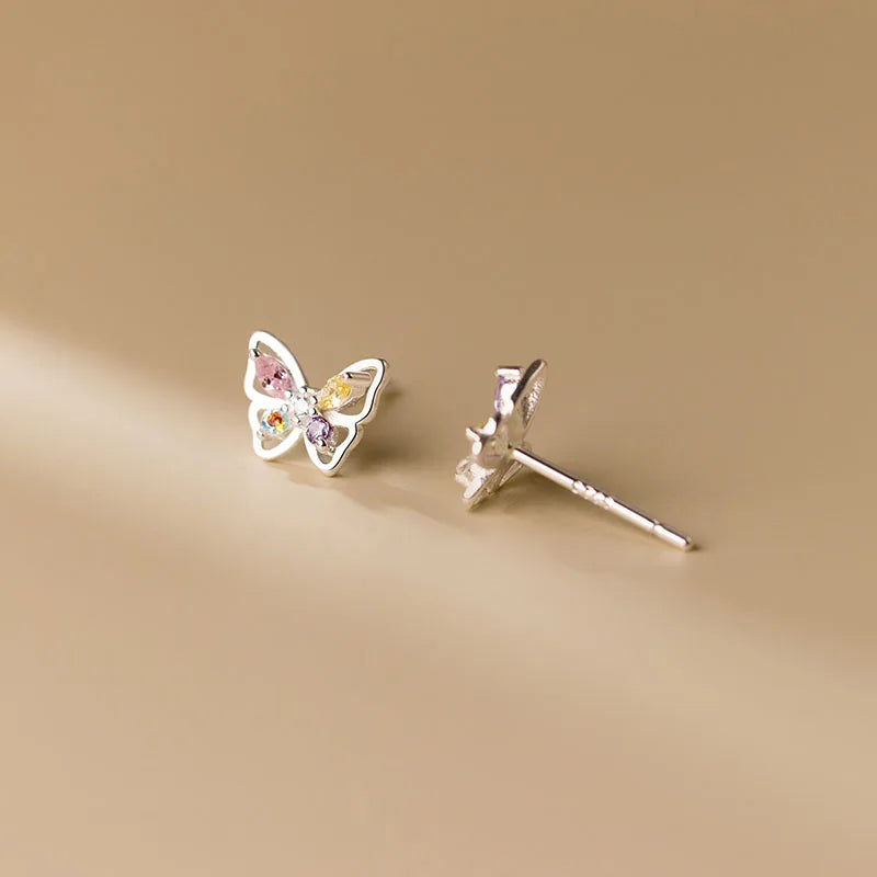 2024 Colour Shiny CZ Butterfly Stud Earrings DG0037