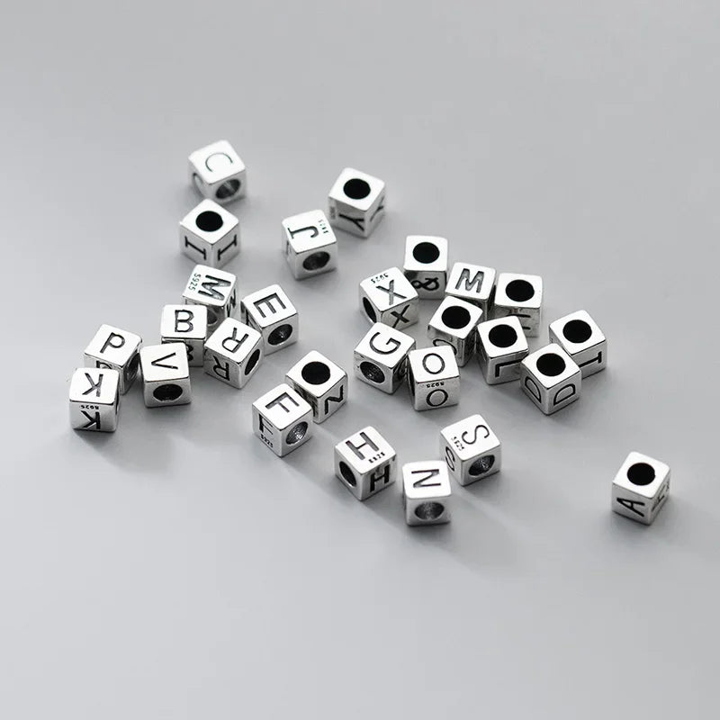 26 English Letter Charm Beads Fit Necklace Bracelet HY775