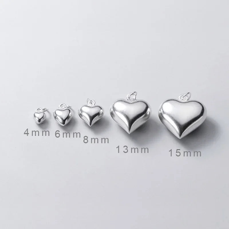 Heart 4 6 8 13 15mm Charm Pendant DZ20