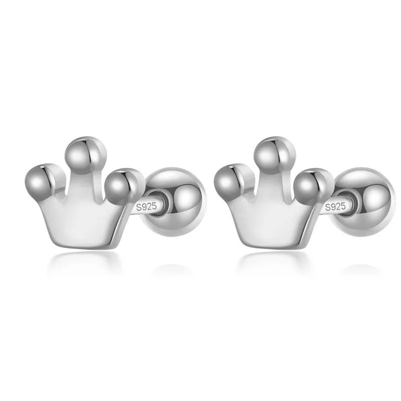 Crown Screw Stud Earrings DA2762