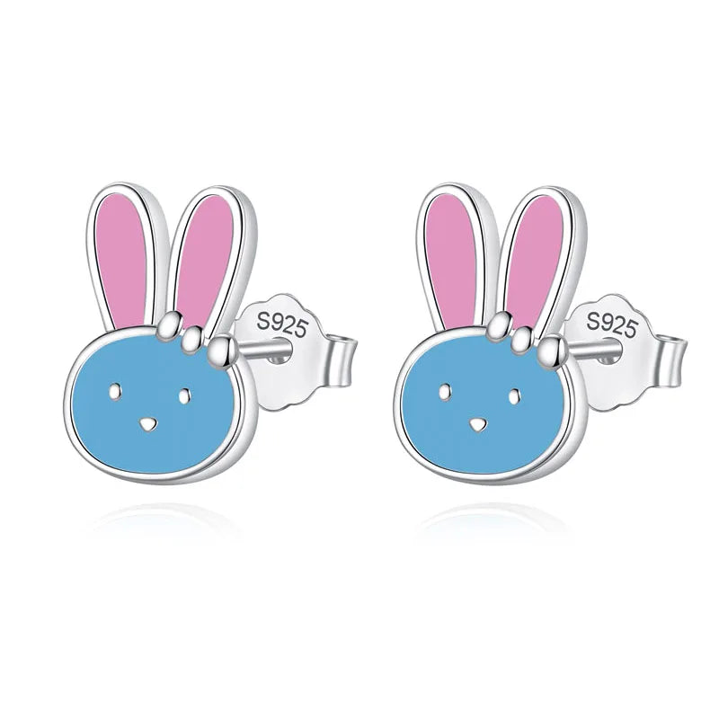 Cute Glaze Animal Rabbit Charm Stud Earrings DK024