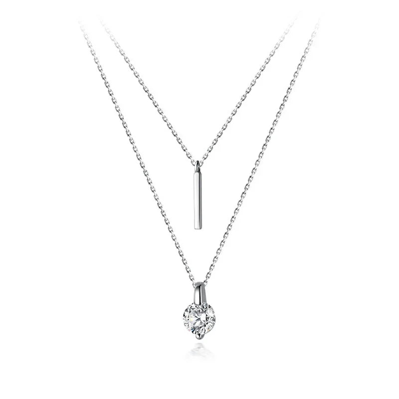 Double Beads Chain Star Moon CZ Choker Necklace DA1321