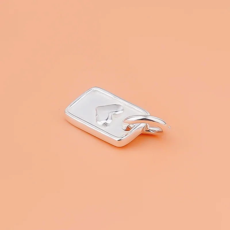 Double-sided Heart Rectangular Pendant Handmade DIY Accessories DZ1595