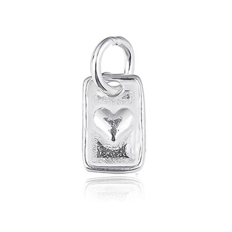 Double-sided Heart Rectangular Pendant Handmade DIY Accessories DZ1595