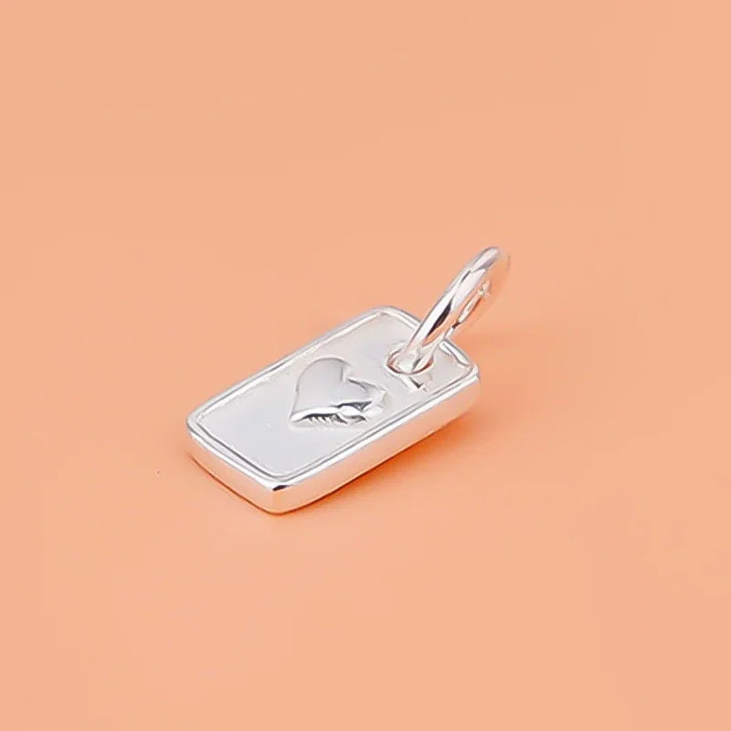 Double-sided Heart Rectangular Pendant Handmade DIY Accessories DZ1595