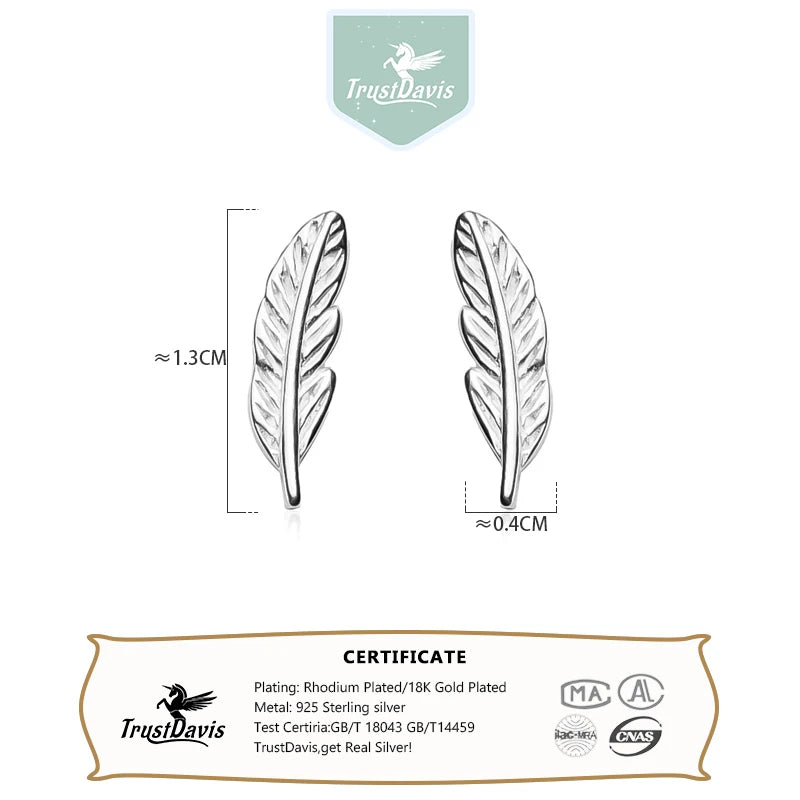Earring Fashion Sweet Feather Charm Stud Earrings DS90