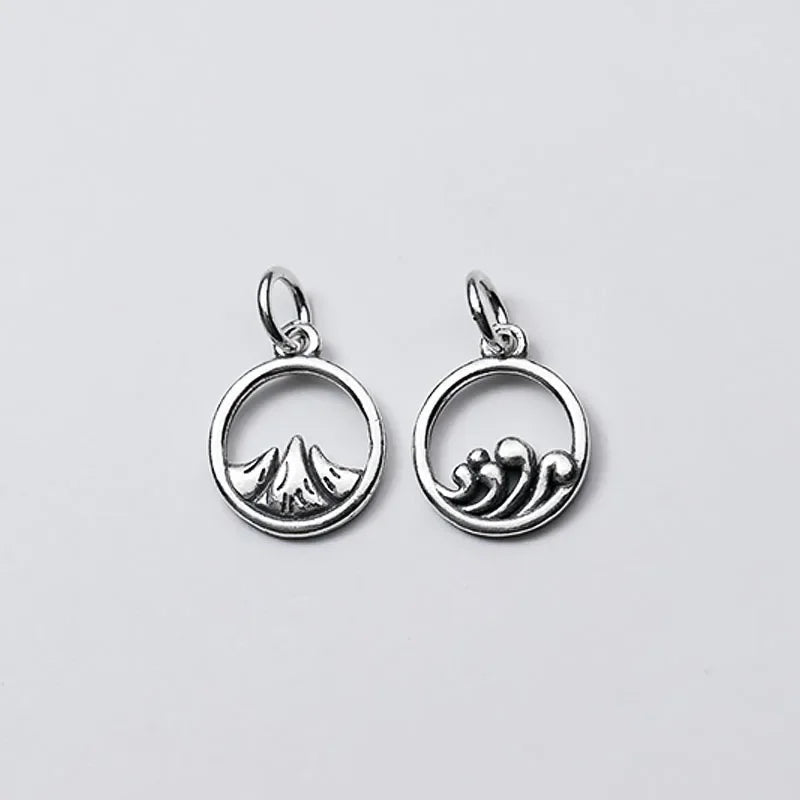 Round Mountain Sea Charm Pendant Handmade DIY Accessories DZ231