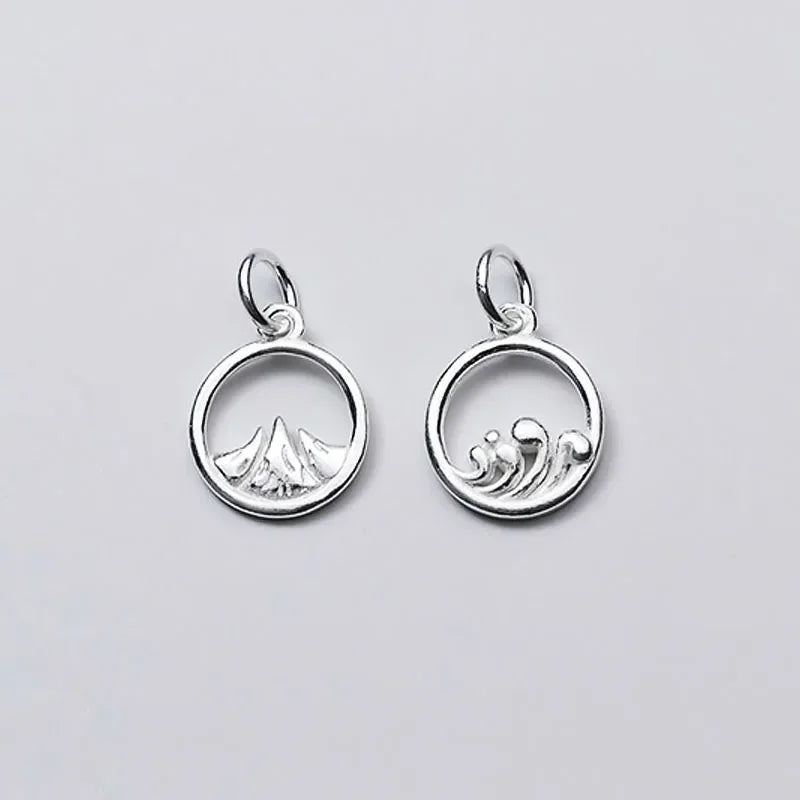 Round Mountain Sea Charm Pendant Handmade DIY Accessories DZ231