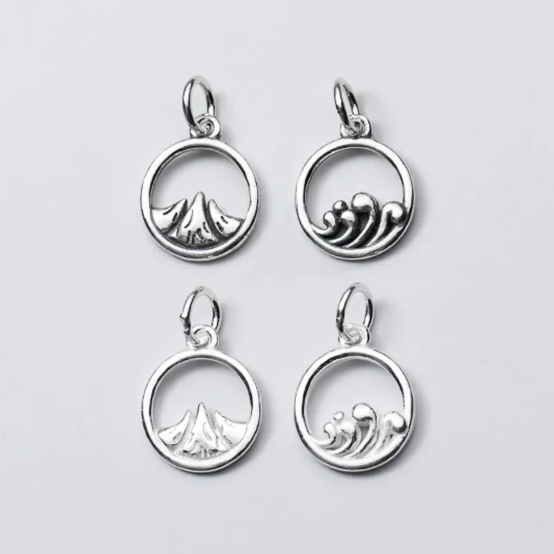 Round Mountain Sea Charm Pendant Handmade DIY Accessories DZ231