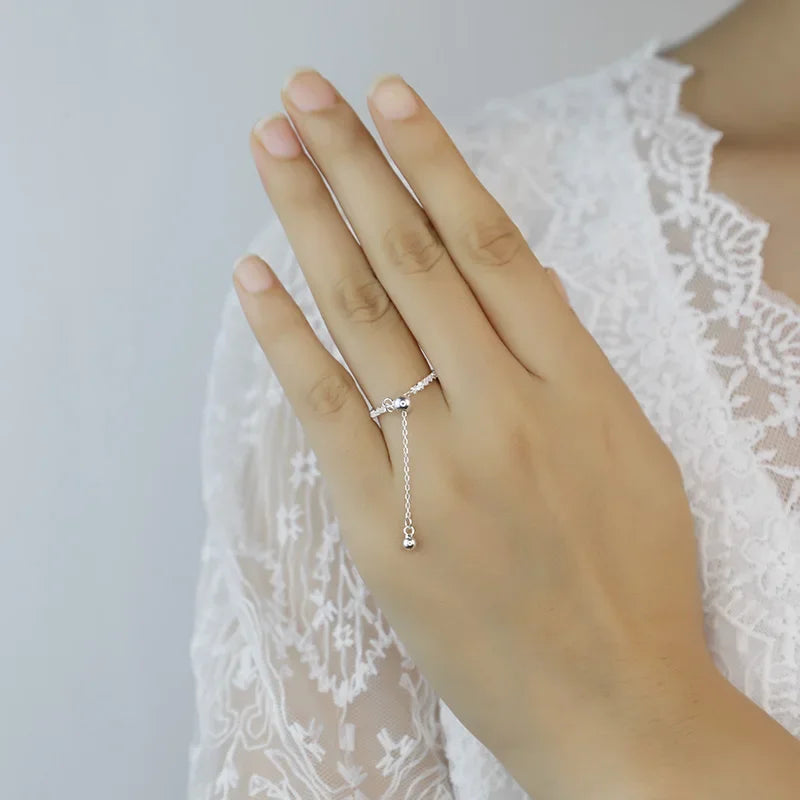 Fashion Cute Babysbreath Chain Ring Sizable DB1024