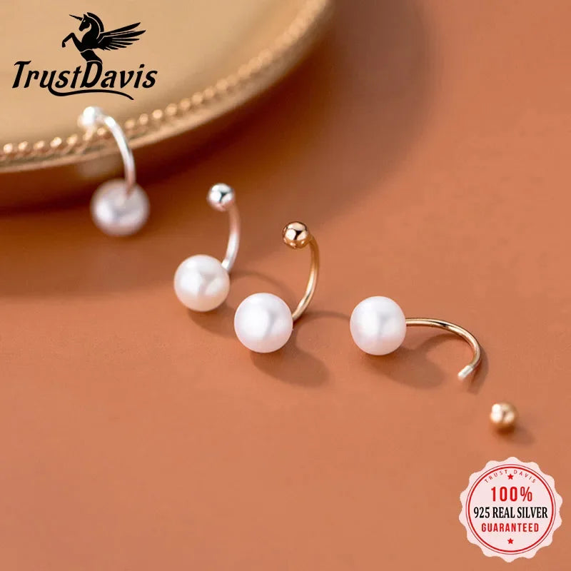 Fashion Freshwater Pearl Screw Stud Earrings DB427