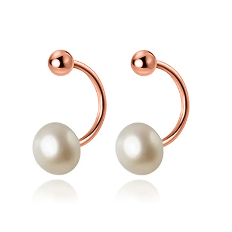 Fashion Freshwater Pearl Screw Stud Earrings DB427