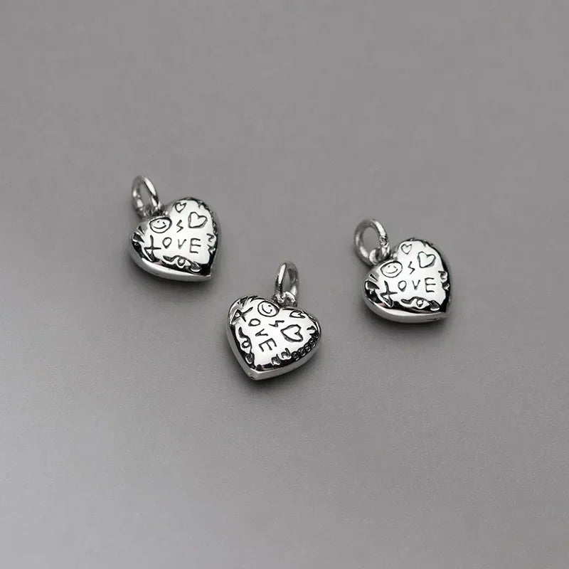 Heart Love Charm Pendant DIY Necklace Bracelet Accessories Jewelry HY902