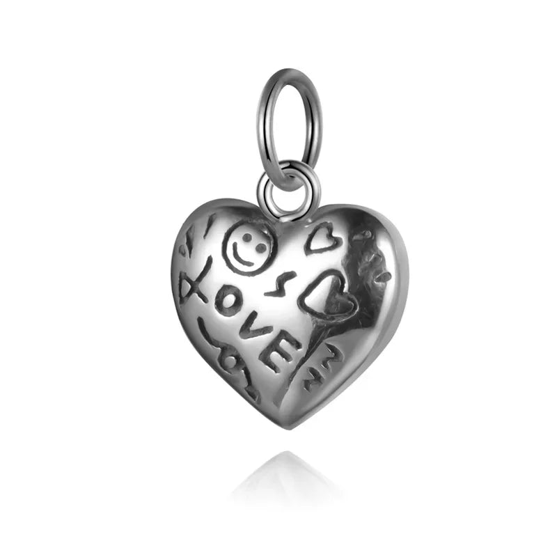 Heart Love Charm Pendant DIY Necklace Bracelet Accessories Jewelry HY902