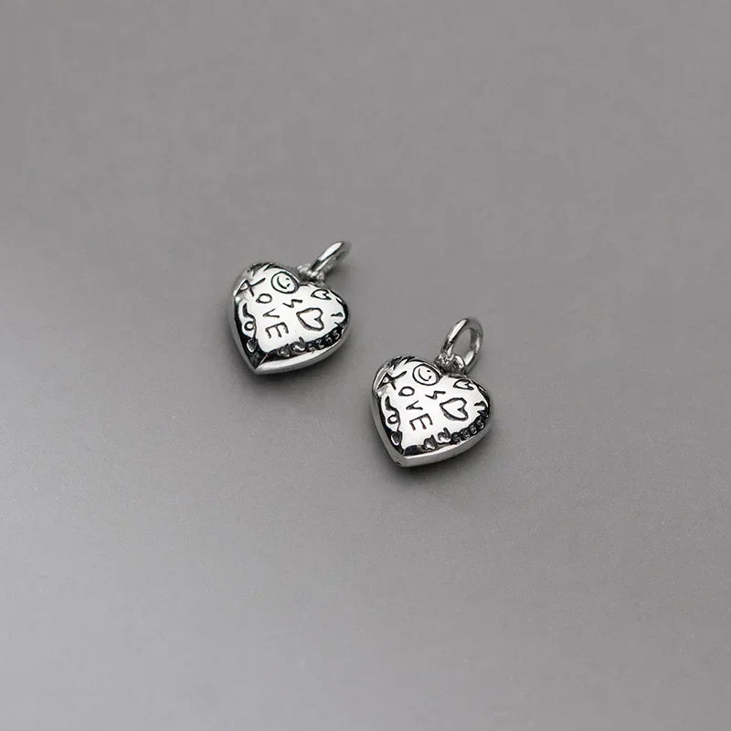 Heart Love Charm Pendant DIY Necklace Bracelet Accessories Jewelry HY902
