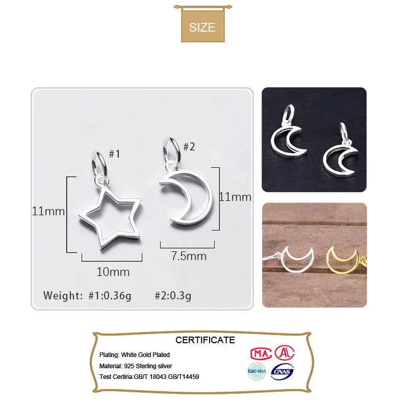 Moon Star Charm Pendant Handmade DIY Accessories HY103