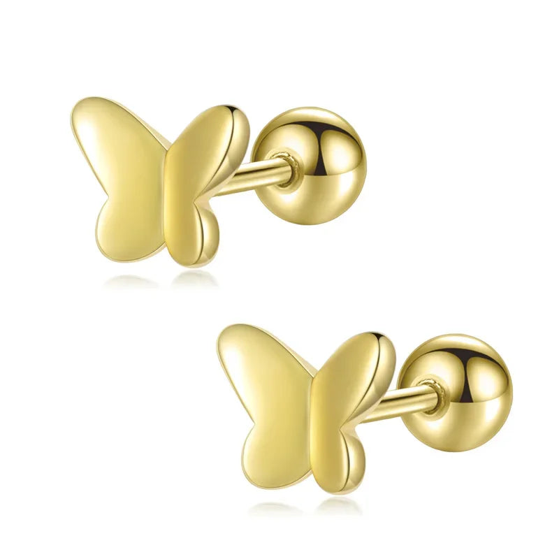 Fashion Insect Butterfly Bead Screw Stud Earrings DA2464