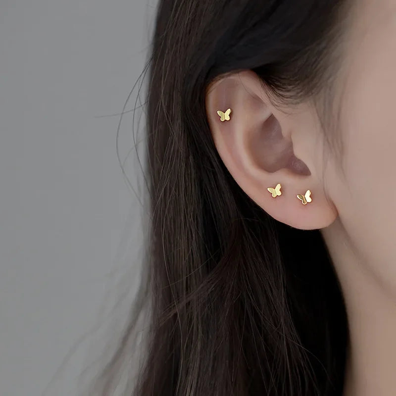 Fashion Insect Butterfly Bead Screw Stud Earrings DA2464