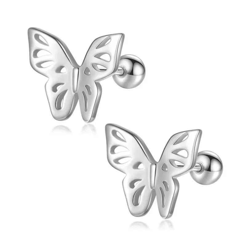 Fashion Insect Butterfly Bead Screw Stud Earrings DA2464