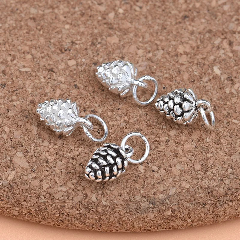Mini Pine Cones Charm Pendant DIY Accessories Fine Jewelry HY140