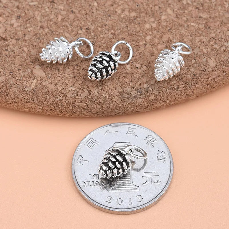 Mini Pine Cones Charm Pendant DIY Accessories Fine Jewelry HY140