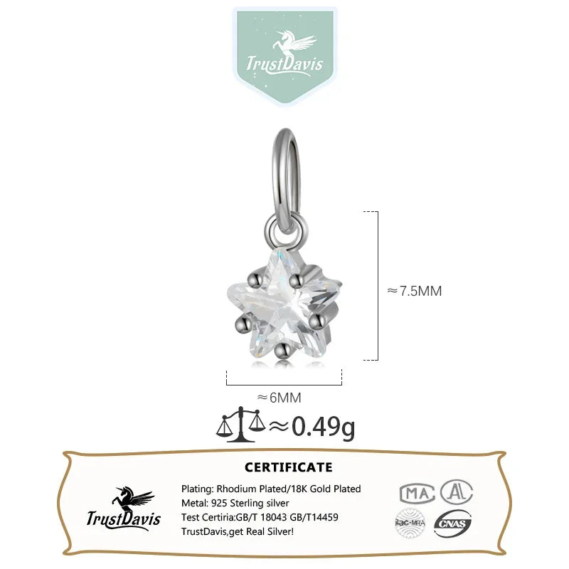 Fashion Mini Star Shiny CZ Charm Pendant HY248