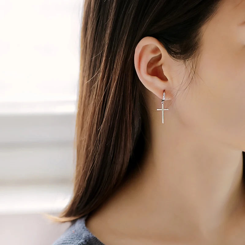 Fashion Personality Cross Hoop Earring H070