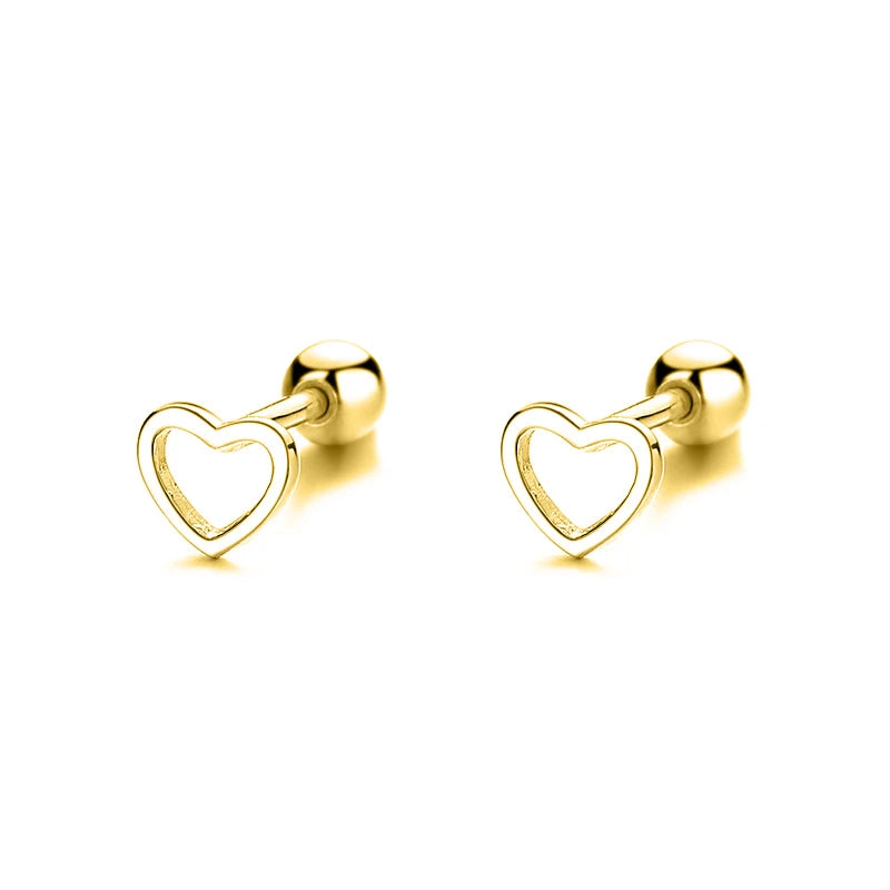 Fashion Romantic Hollow Heart Love Screw Stud Earrings DA2521