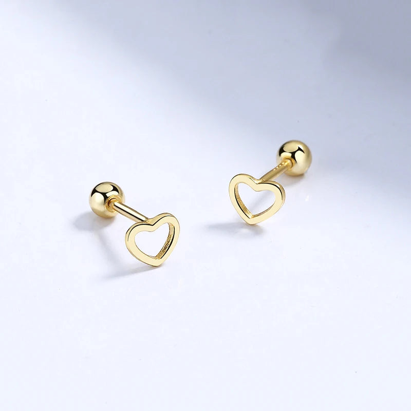 Fashion Romantic Hollow Heart Love Screw Stud Earrings DA2521