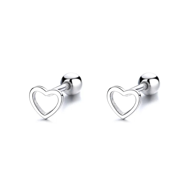 Fashion Romantic Hollow Heart Love Screw Stud Earrings DA2521